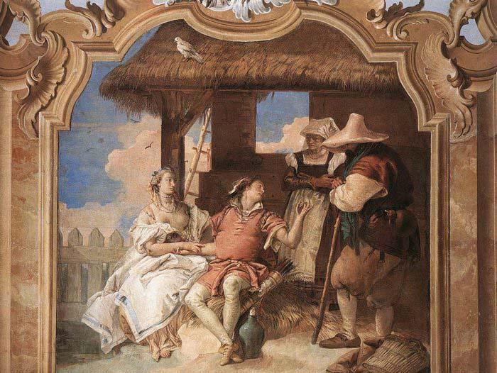 TIEPOLO, Giovanni Domenico Angelica and Medoro with the Shepherds Spain oil painting art